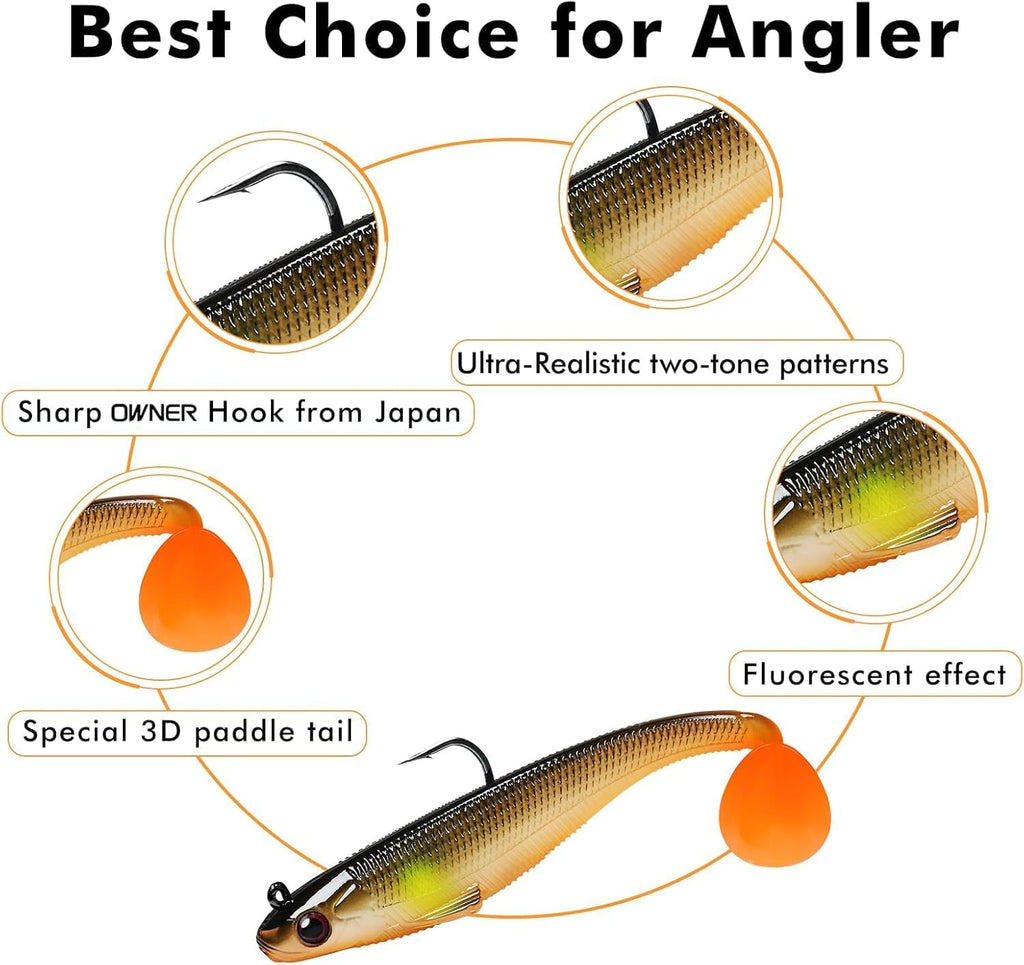 TRUSCEND Shadtale Soft Fishing Lures